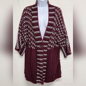 Style & Company M Cardigan Wide Short Sleeve One Button Cloaure Longer Length